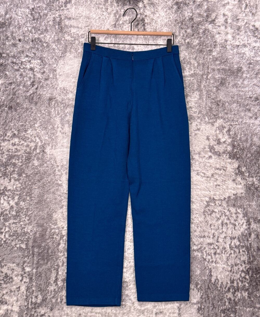 St John Santana Knit Pants 10 Womens Royal Blue Straight Fit